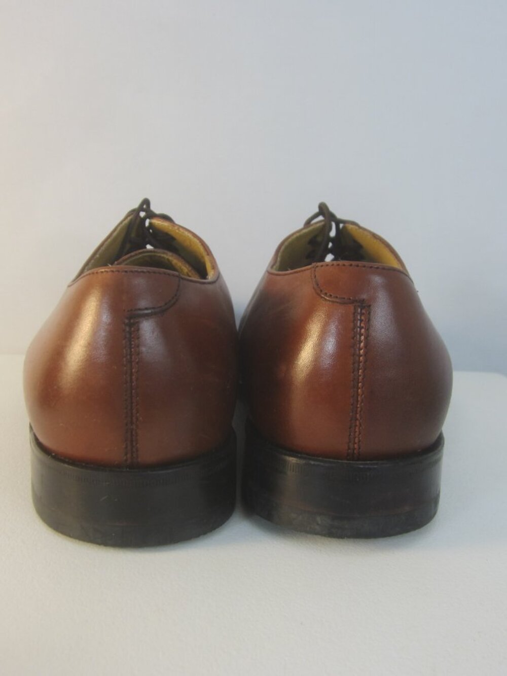 Johnston & Murphy Aristocraft Men 9 E Brown Leather Cap Toe Dress Shoes Classic - Picture 7 of 14